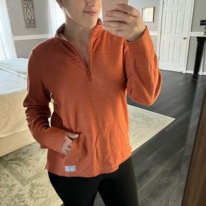 {Like New} Orvis Pullover Orange Quarter Zip Top